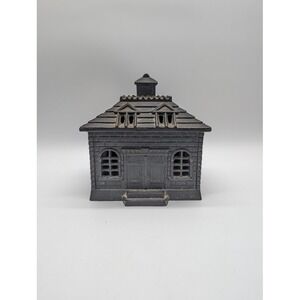Vtg 60s John Wright Cast Iron Still Bank Double Entry Cupola Jail School House